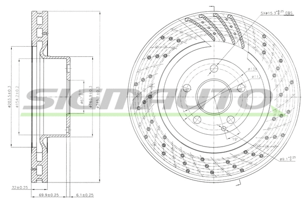 Disque de frein SIGMAUTO DBB248V