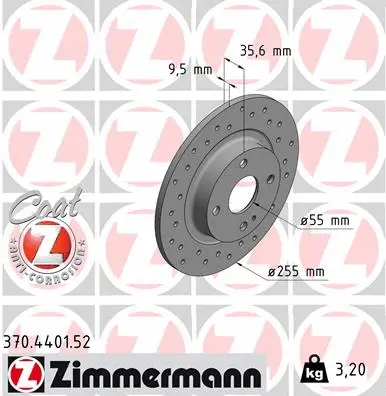 Disque de frein ZIMMERMANN 370.4401.52