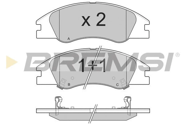 Kit de plaquettes de frein, frein à disque BREMSI BP3200