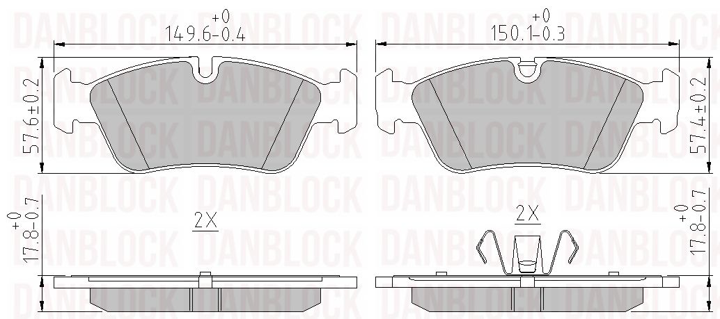 Kit de plaquettes de frein, frein à disque DANBLOCK DB 510506