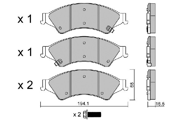 Kit de plaquettes de frein, frein à disque AISIN BPFO-1017