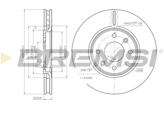 Disque de frein BREMSI CD6841V