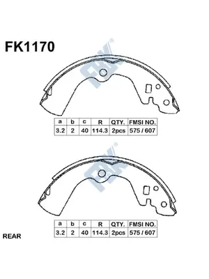 Jeu de mâchoires de frein FBK FK1174