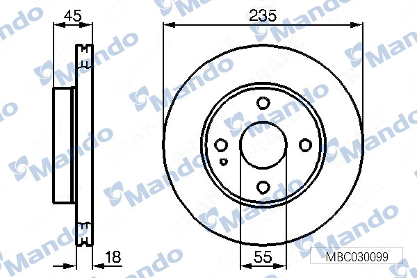 Disque de frein MANDO MBC030099