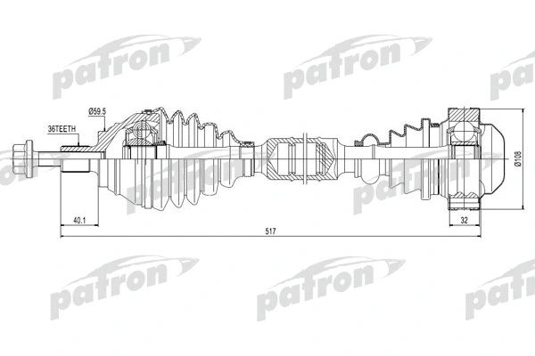 Arbre de transmission PATRON PDS0415