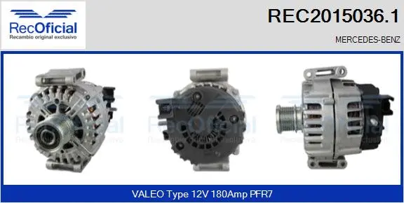 Alternateur RECOFICIAL REC2015036.1