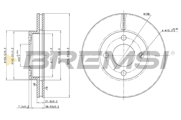 Disque de frein BREMSI CD6193V