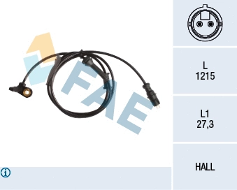 Capteur, vitesse de roue FAE 78155