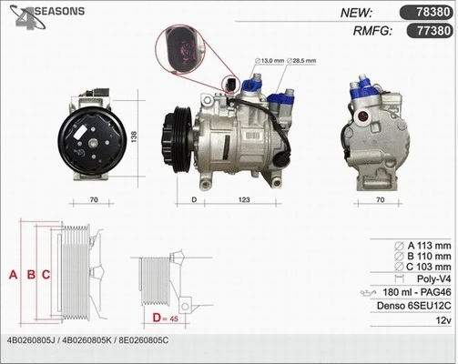 Compresseur, climatisation AHE 77380