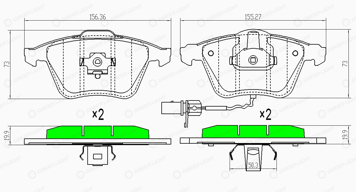 Kit de plaquettes de frein, frein à disque Automotive Adriado GLBP0031