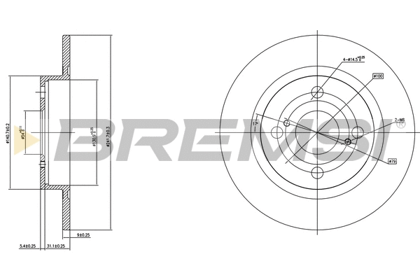 Disque de frein BREMSI CD6404S