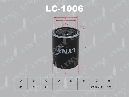 Filtre à huile LYNXAUTO LC-1006