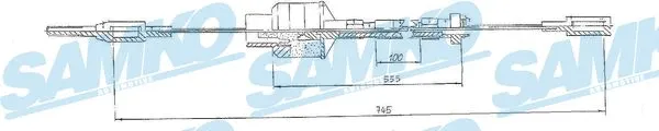 Tirette à câble, commande d'embrayage SAMKO C0518C