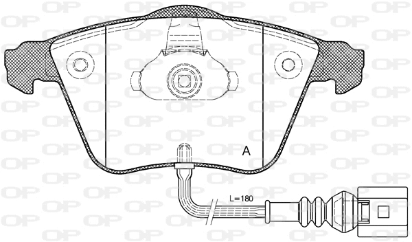 Kit de plaquettes de frein, frein à disque OPEN PARTS BPA0964.32