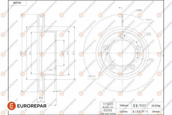 Disque de frein EUROREPAR 1684263280