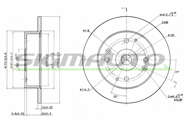 Disque de frein SIGMAUTO DBA565S