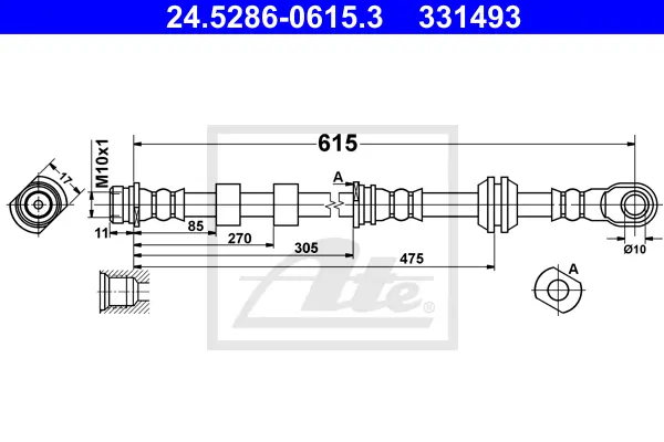 Flexible de frein ATE-APAC 24.5286-0615.3