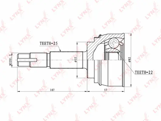 Jeu de joints, arbre de transmission LYNXAUTO CO-5704