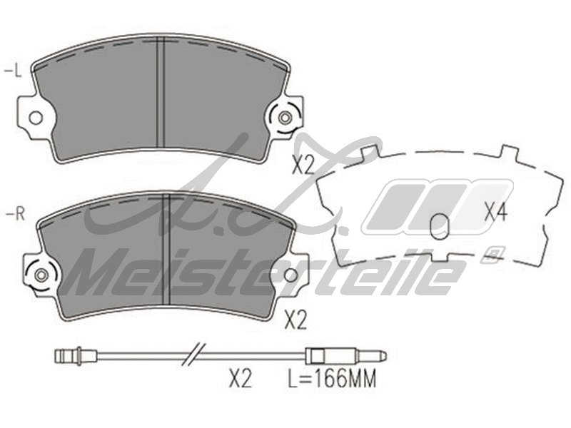 Kit de plaquettes de frein, frein à disque A.Z. Meisterteile AZMT-44-022-2158