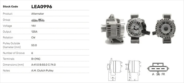 Alternateur LUSA LEA0996