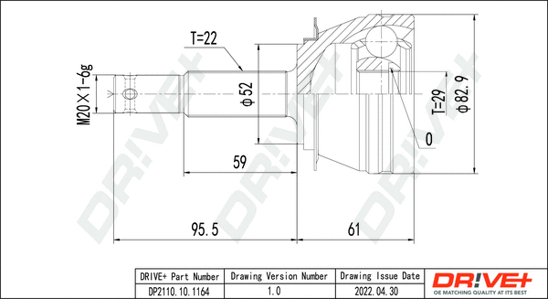 Jeu de joints, arbre de transmission Dr!ve+ DP2110.10.1164