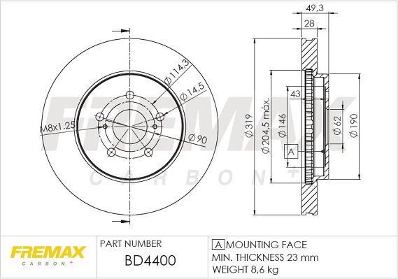 Disque de frein FREMAX BD-4400