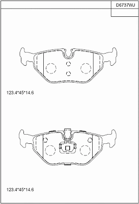 Kit de plaquettes de frein, frein à disque ASIMCO KD6737W