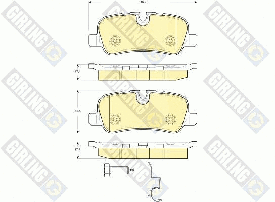 Kit de plaquettes de frein, frein à disque GIRLING 6116321