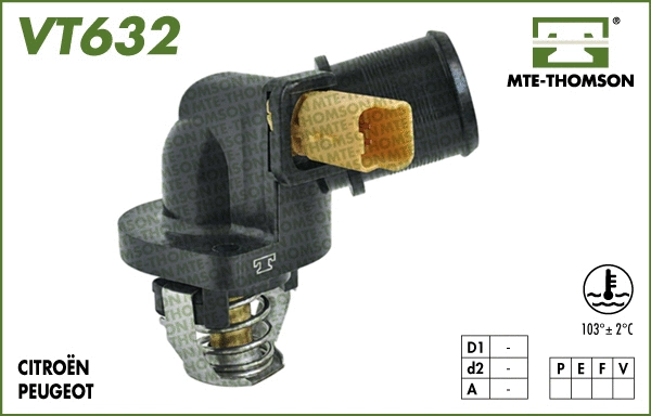 Thermostat, liquide de refroidissement MTE-THOMSON VT632.103