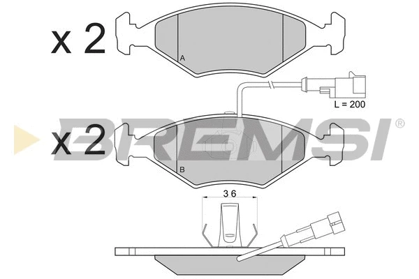 Kit de plaquettes de frein, frein à disque BREMSI BP2776