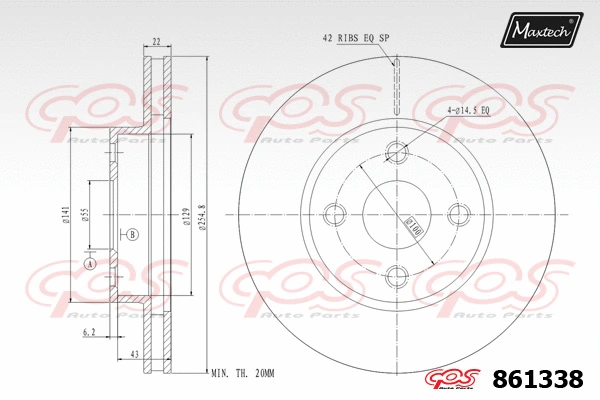 Disque de frein MAXTECH 861338