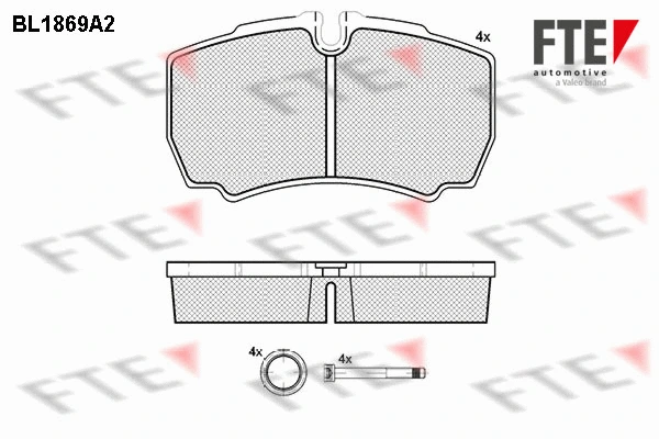 Kit de plaquettes de frein, frein à disque FTE 9010447