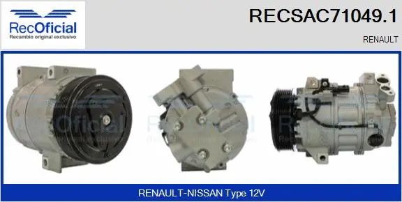 Compresseur, climatisation RECOFICIAL RECSAC71049.1