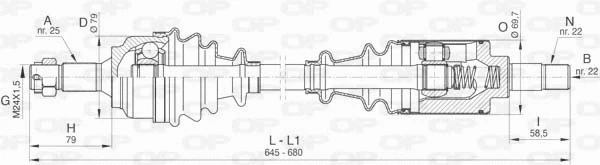 Arbre de transmission OPEN PARTS DRS6458.00