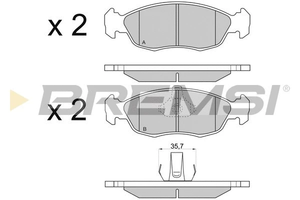 Kit de plaquettes de frein, frein à disque BREMSI BP2729