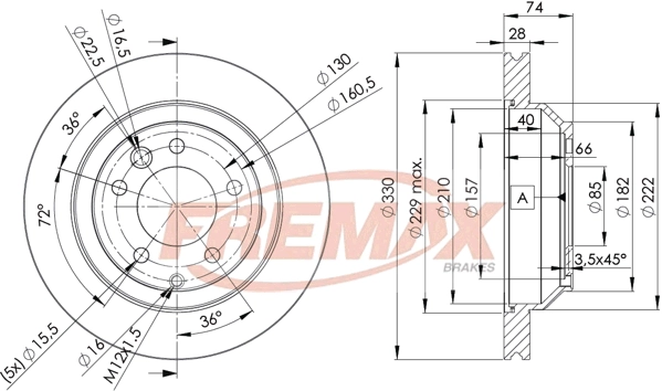Disque de frein FREMAX BD-3328