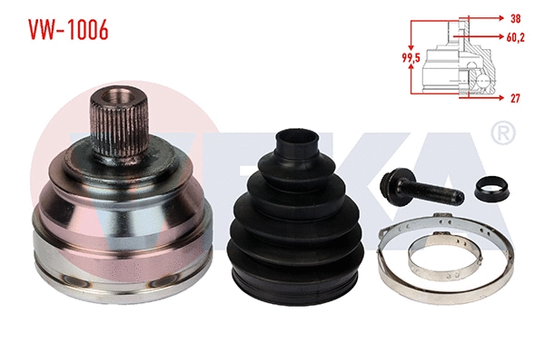 Jeu de joints, arbre de transmission VEKA VW-1006