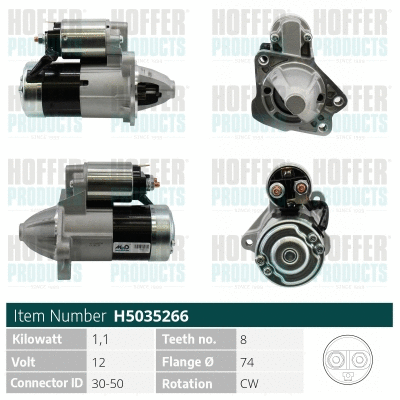 Démarreur HOFFER H5035266