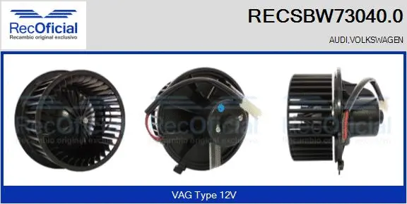 Pulseur d'air habitacle RECOFICIAL RECSBW73040.0