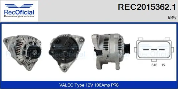 Alternateur RECOFICIAL REC2015362.1
