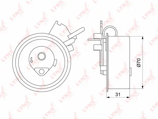 Poulie de tension, courroie crantée LYNXAUTO PB-1187