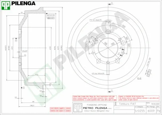 Tambour de frein PILENGA 6009