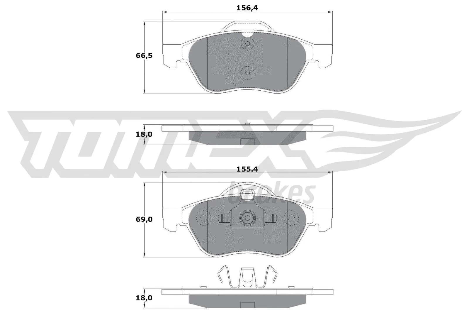 Kit de plaquettes de frein, frein à disque TOMEX Brakes TX 13-51