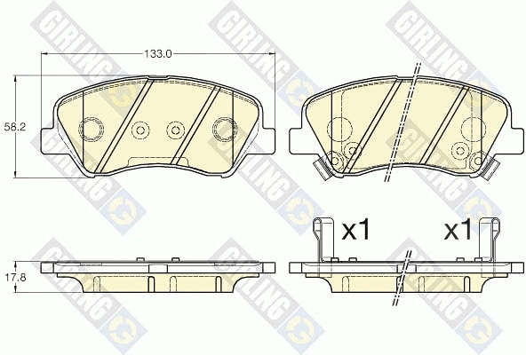 Kit de plaquettes de frein, frein à disque GIRLING 6135485