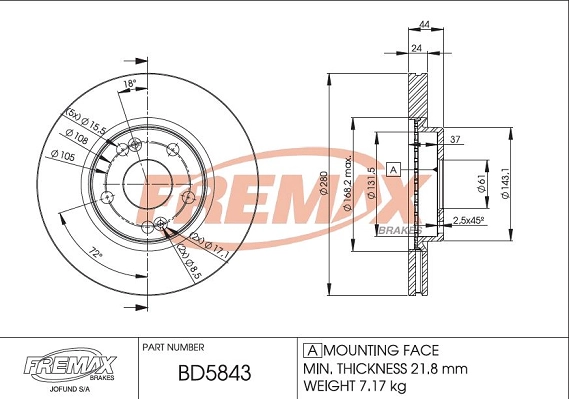 Disque de frein FREMAX BD-5843