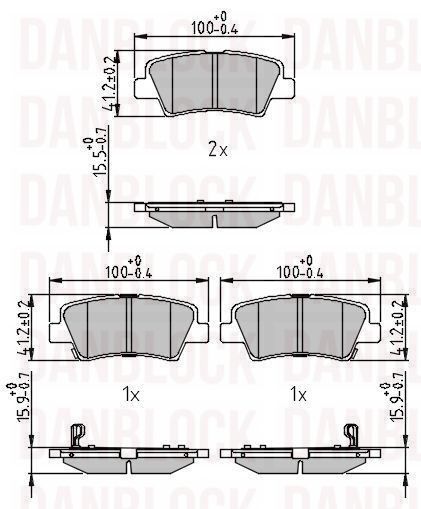 Kit de plaquettes de frein, frein à disque DANBLOCK DB 511406