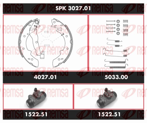 Kit de freins, freins à tambours REMSA SPK 3027.01