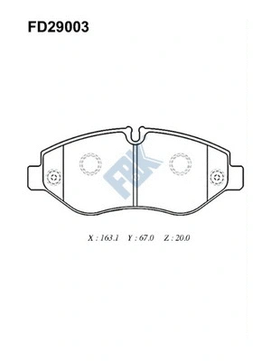 Kit de plaquettes de frein, frein à disque FBK FD29003