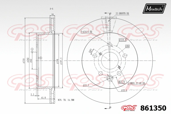 Disque de frein MAXTECH 861350