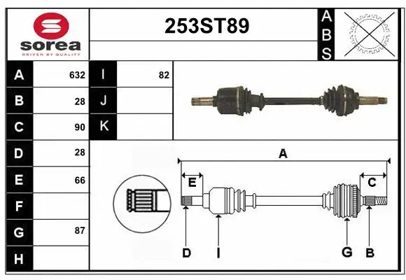 Arbre de transmission STARTCAR 253ST89